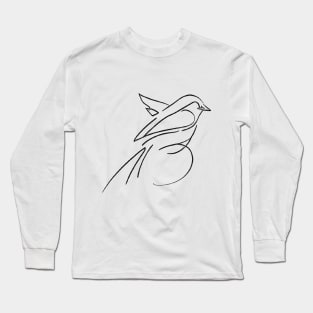 Bird Beautiful Line Art Long Sleeve T-Shirt